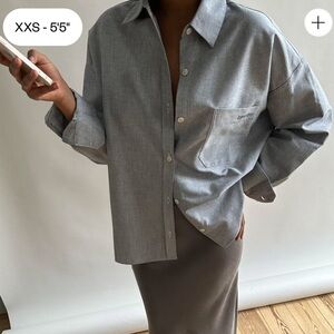 DJERF AVENUE breezy shirt in grey in XXS, runs large and is new condition